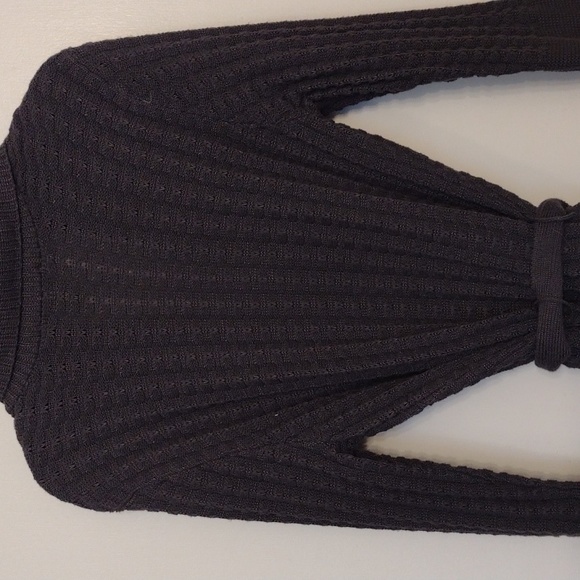 H&M Charcoal Gray Cable Knit Belted Long Sweater size Small - Picture 11 of 16